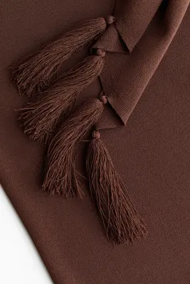 Top asymétrique avec détail façon écharpe - Marron foncé — photo 5
