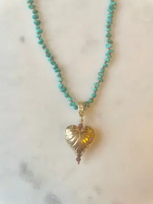 Nouveau ! ROOM SERVICE JEWELRY Charm Coeur Battant Gravé — photo 3