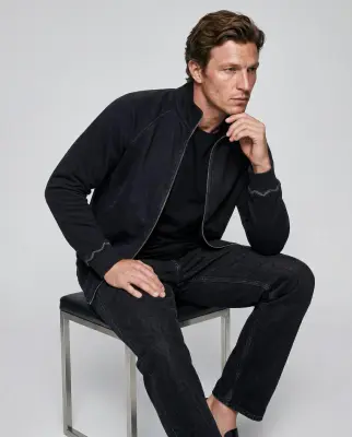 Veste Noir Col Veste Manches Longues en Coton organique / Coton — photo 2