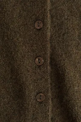 Gilet en maille bouclette - Vert kaki foncé — photo 3