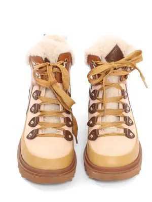 Bottines ELYA shearling beige et cuir marron Retail price 895€ Taille 36 — photo 3