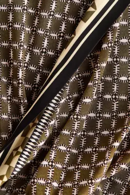 Blouse croisée en viscose - Vert kaki/motif — photo 4