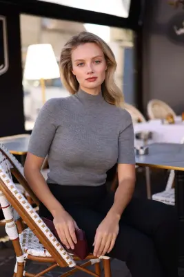 Sia Merino Wool Top - Grey — photo 2