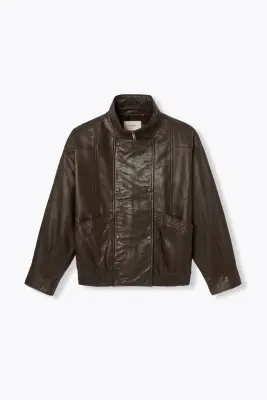 Blouson oversize 100% cuir — photo 1
