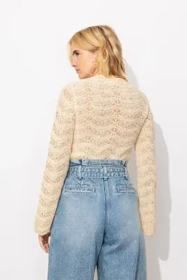 Pull court en crochet Femme — photo 5