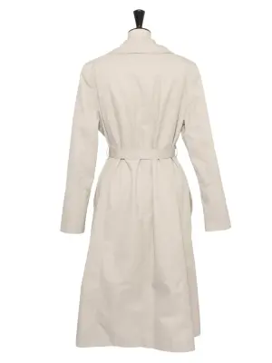 Trench long ceinturé en toile beige Prix boutique 2600€ Taille 40 — photo 4