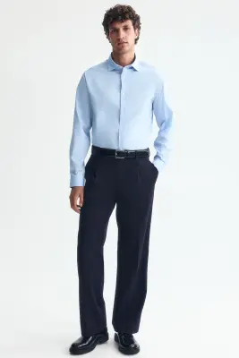 Chemise Slim Fit en coton - Bleu — photo 3