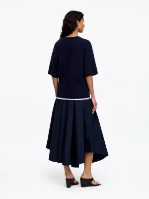 Pull en mélange de laine et d'alpaga - Bleu foncé — photo 2