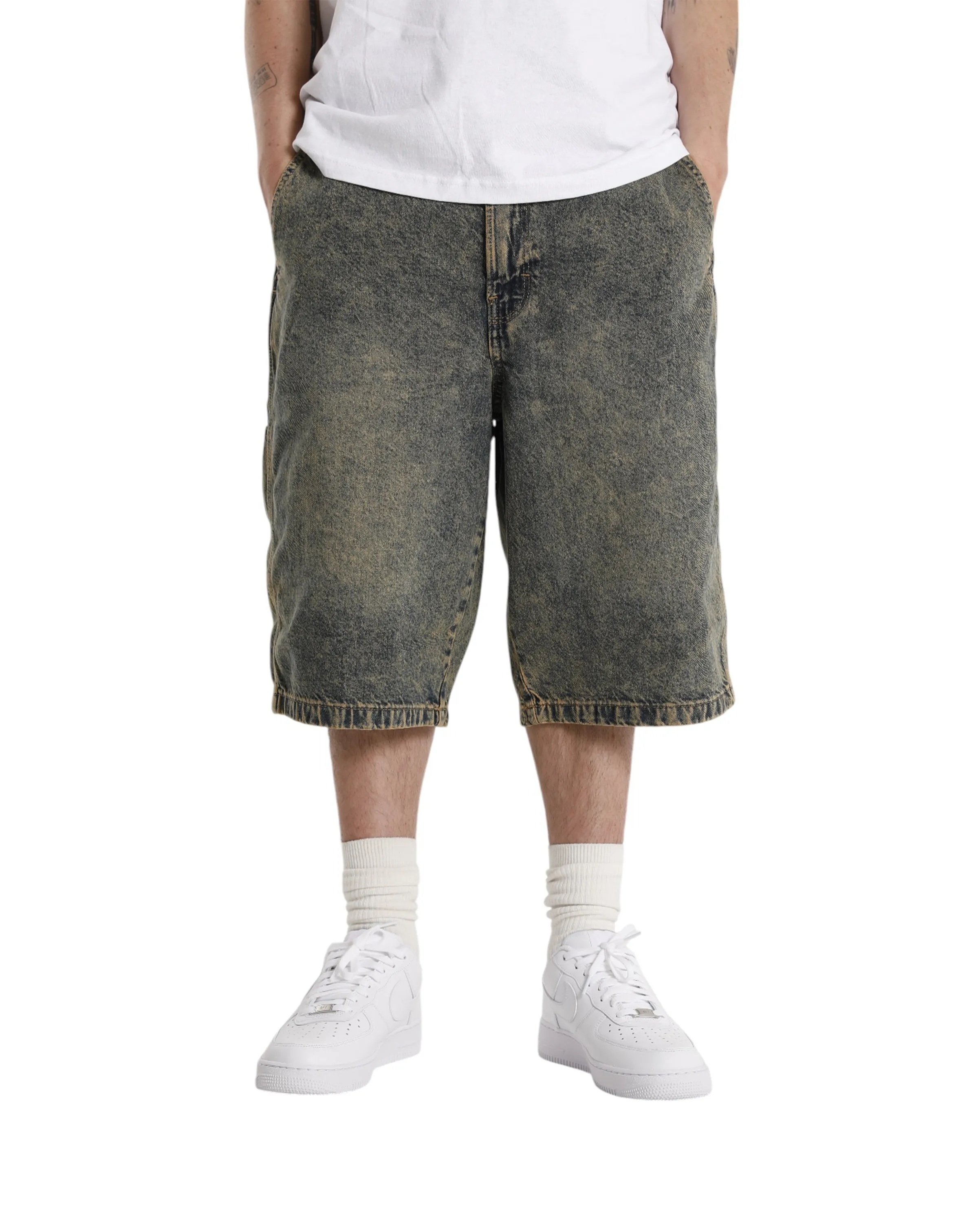 Madison Denim Short Yellow Fade Indigo