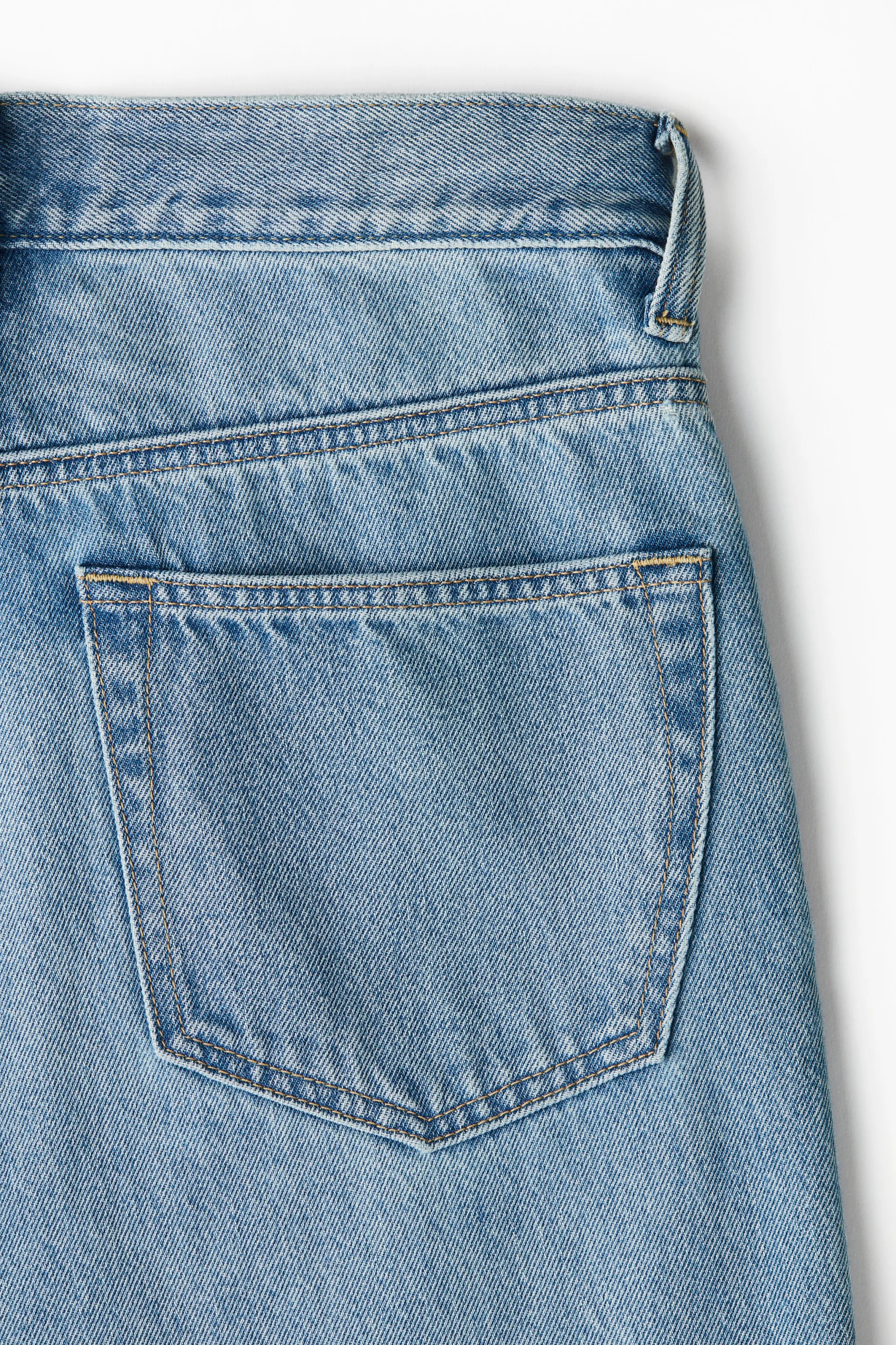 Loose Straight High Jeans - Bleu denim