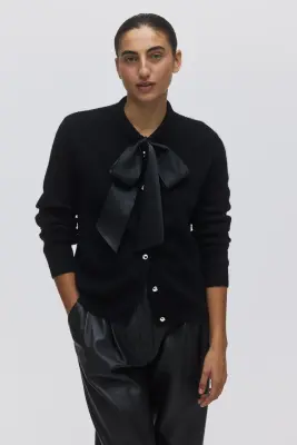 Gilet avec nœud - Noir — photo 1