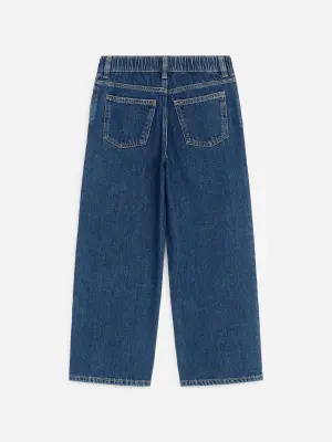 Pantalon large en jean - Bleu foncé — photo 1