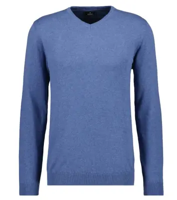 RAGMAN PULL COTON CASHMERE COL V Bleu — photo 2