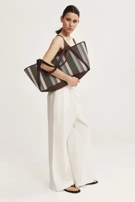 Pantalon en lin mélangé - Blanc — photo 3