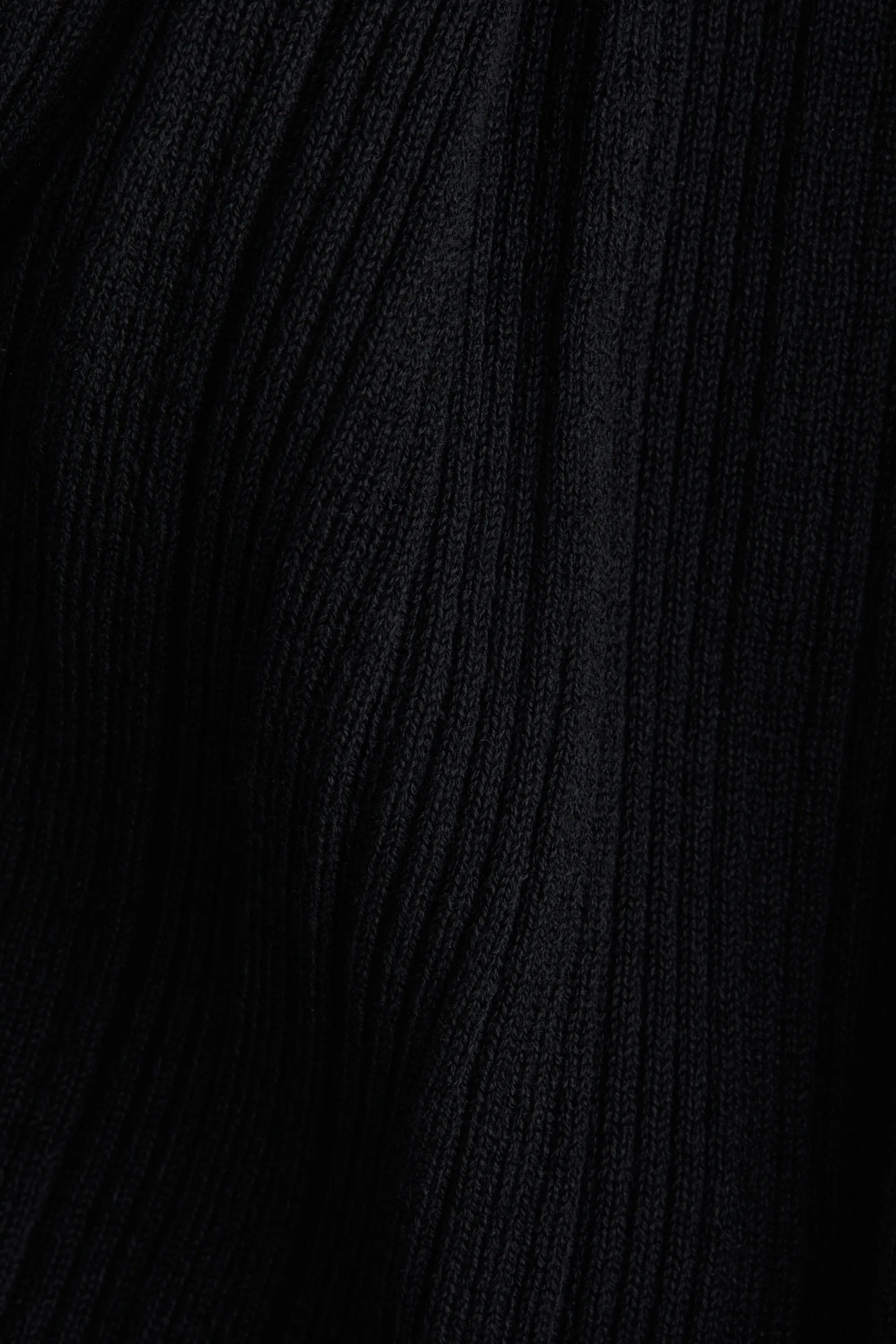 Robe épaules nues côtelée - Noir