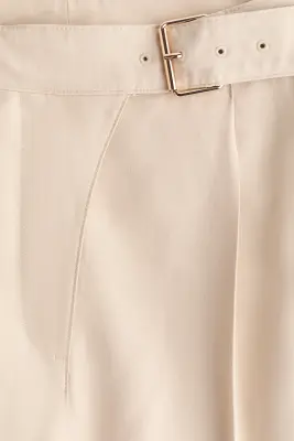 Pantalon droit avec ceinture - Beige clair — photo 4
