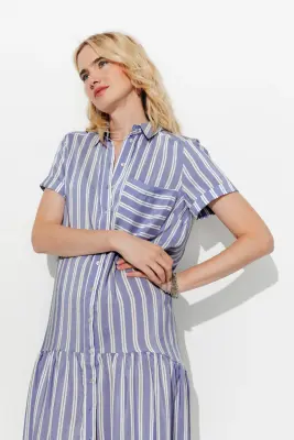 Robe-chemise rayée Femme — photo 5