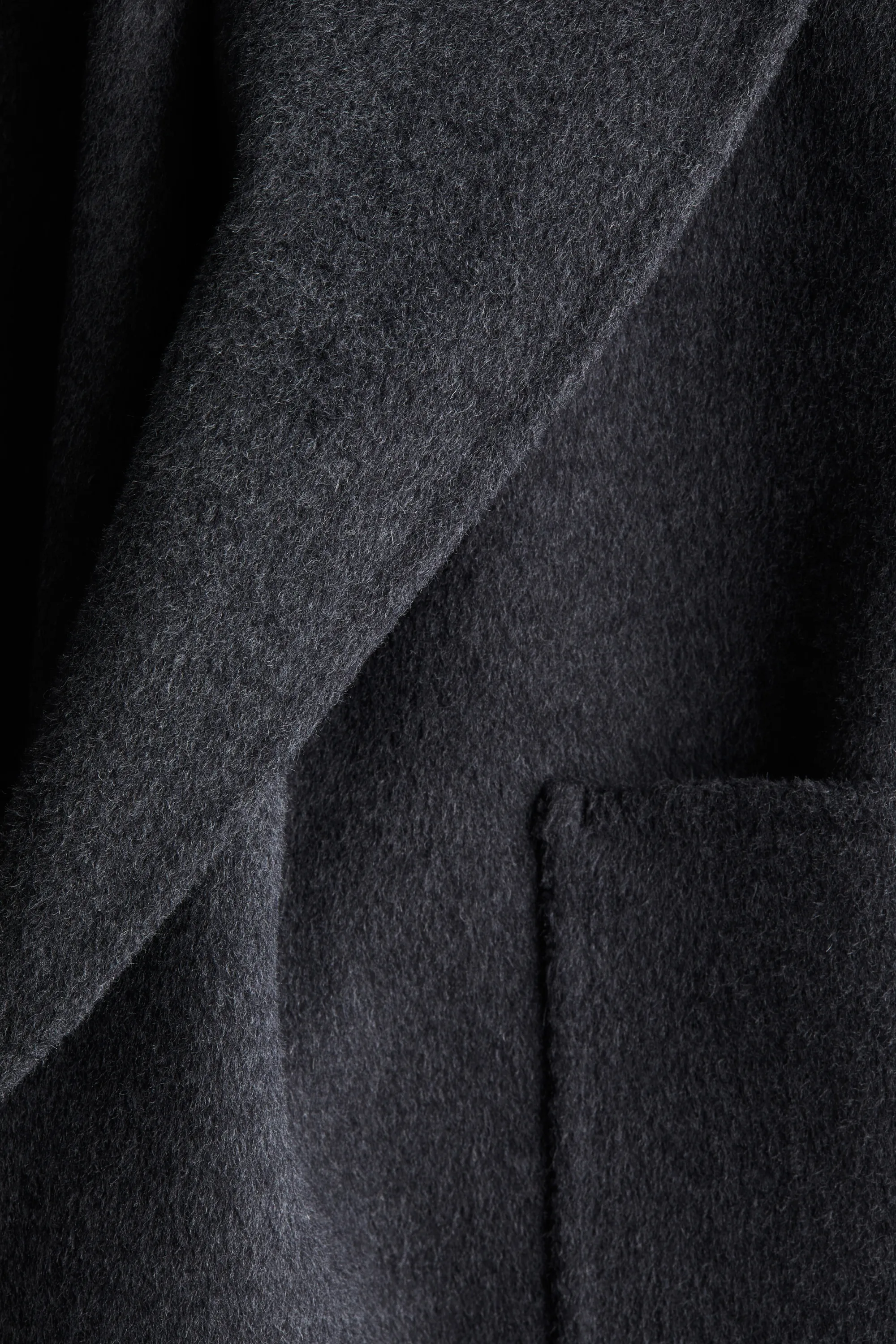 Manteau fait main en laine mélangée - Gris foncé
