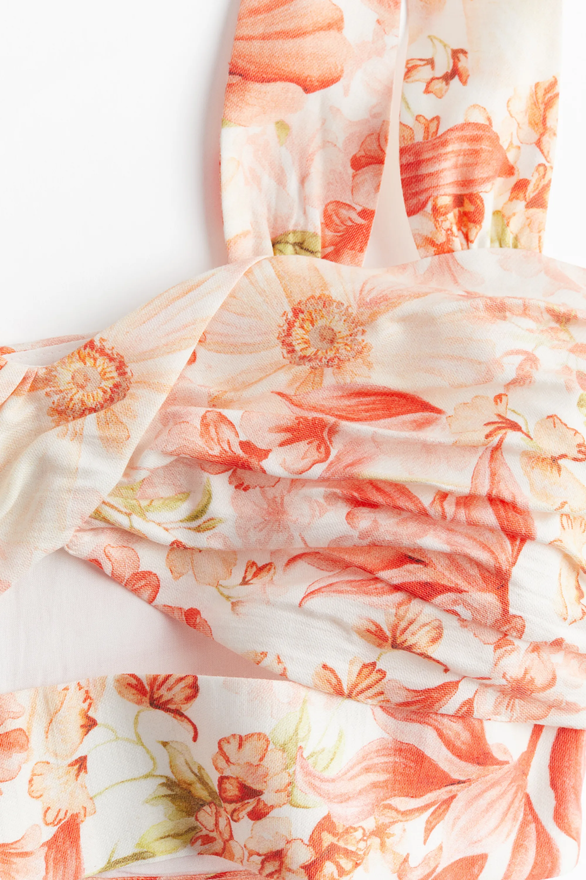 Crop top avec détail torsadé - Rouge corail/fleuri