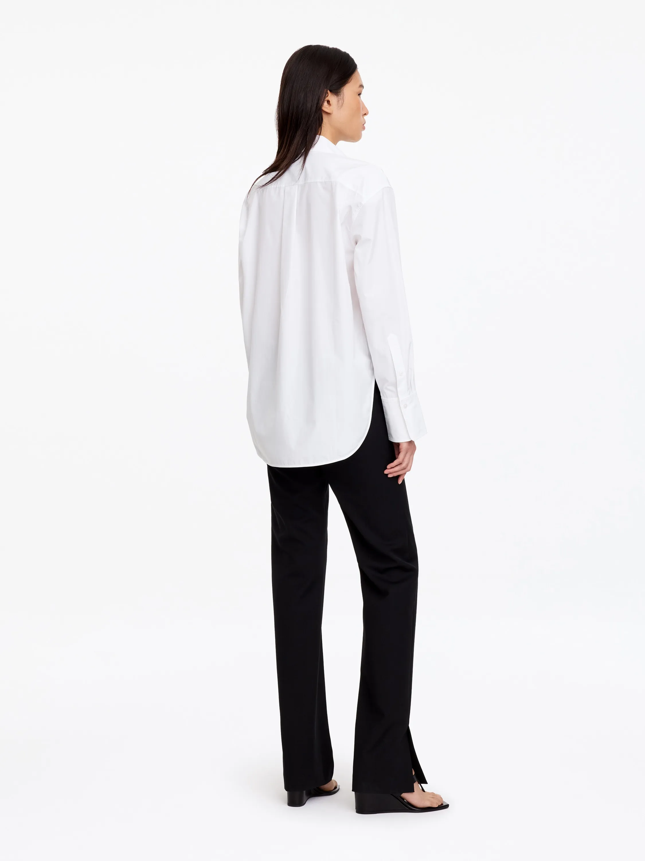 Chemise décontractée en popeline - Blanc