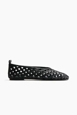 Ballerines à effet tressé - Noir — photo 1