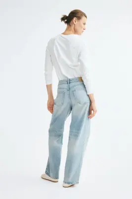 Wide Regular Waist Jeans - Bleu denim clair — photo 3