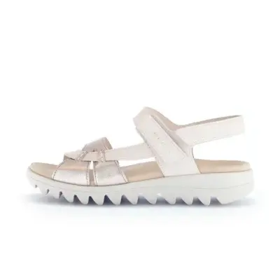 Sandales Gabor 64.813.22 Beige - Cuirs Velcro Talon Plat Grande Pointure Femme — photo 2
