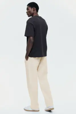 Pantalon Regular Fit en lin mélangé - Beige clair — photo 3