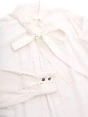 Chemise lavallière noeud au col en soie blanc ivoire Prix boutique 800€ Taille 36 — photo 2