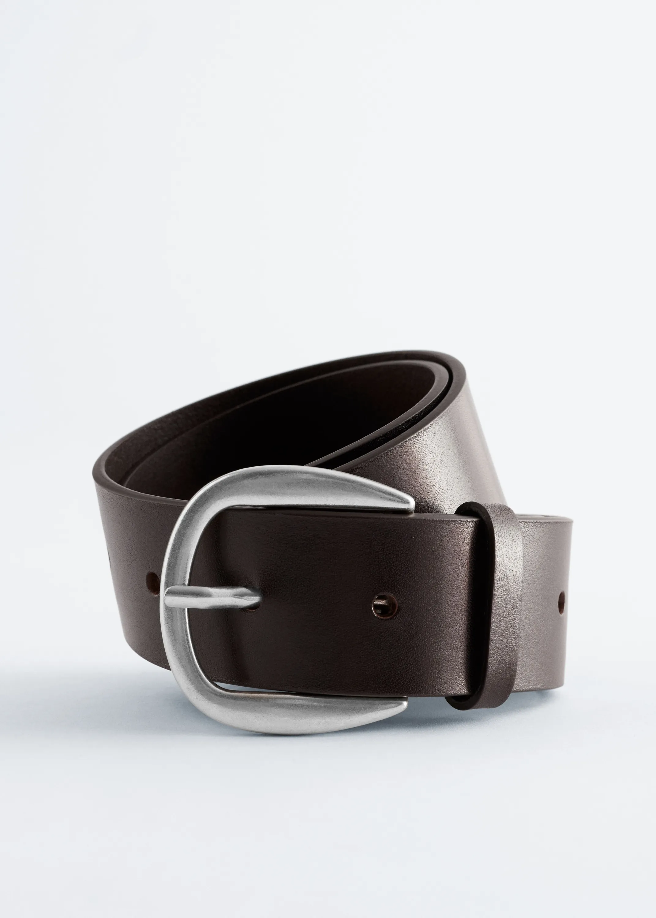 Ceinture en cuir - Marron foncé