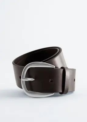 Ceinture en cuir - Marron foncé — photo 1