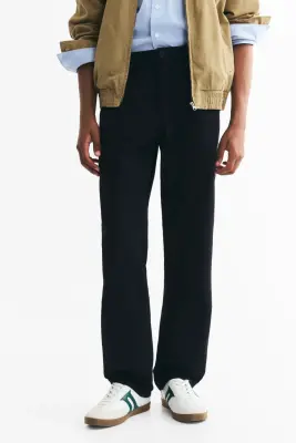 Chino Relaxed Fit en twill de coton - Bleu marine — photo 1