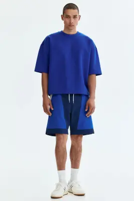 T-shirt Oversized Fit en scuba - Bleu vif — photo 2