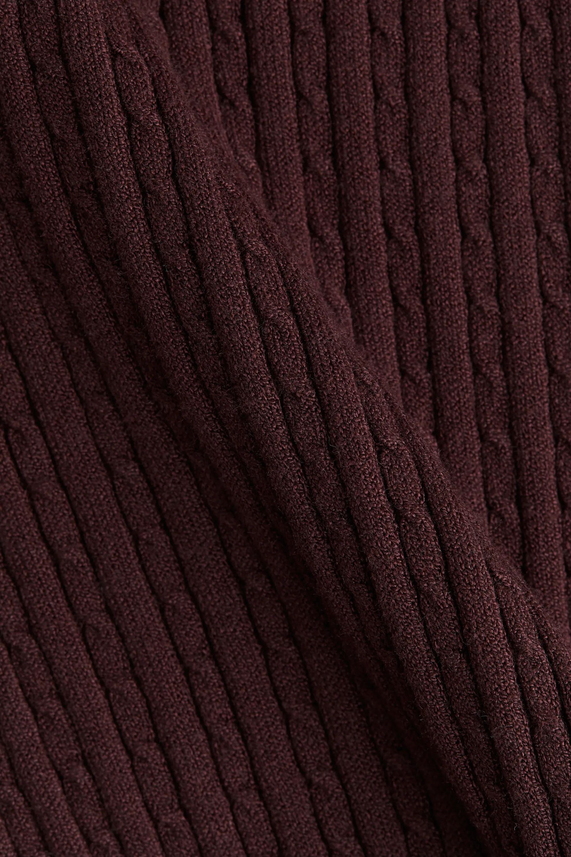 Pantalon en maille torsadée - Bordeaux