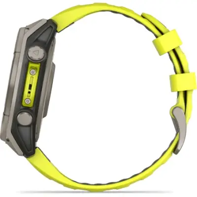 Garmin Fenix 8 Solar 47mm Verre Sapphire lunette titane bracelet jaune/graphite 010-02906-21 — photo 3