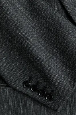 Blazer en laine à fermeture croisée - Gris foncé — photo 5