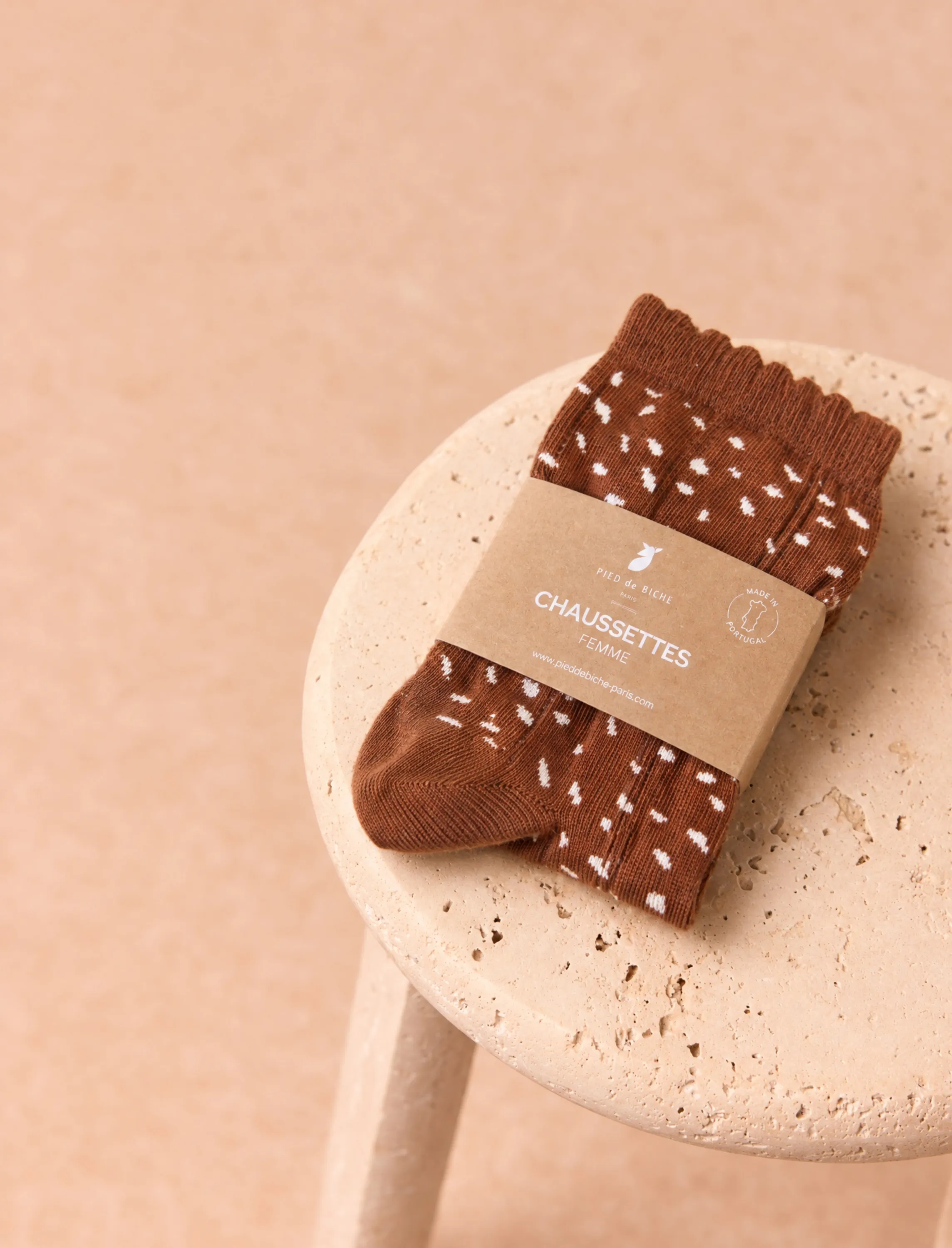 Chaussettes biche - Marron clair