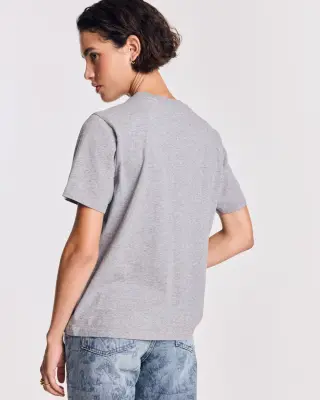 Tee-shirt Bree gris chiné brodé — photo 8