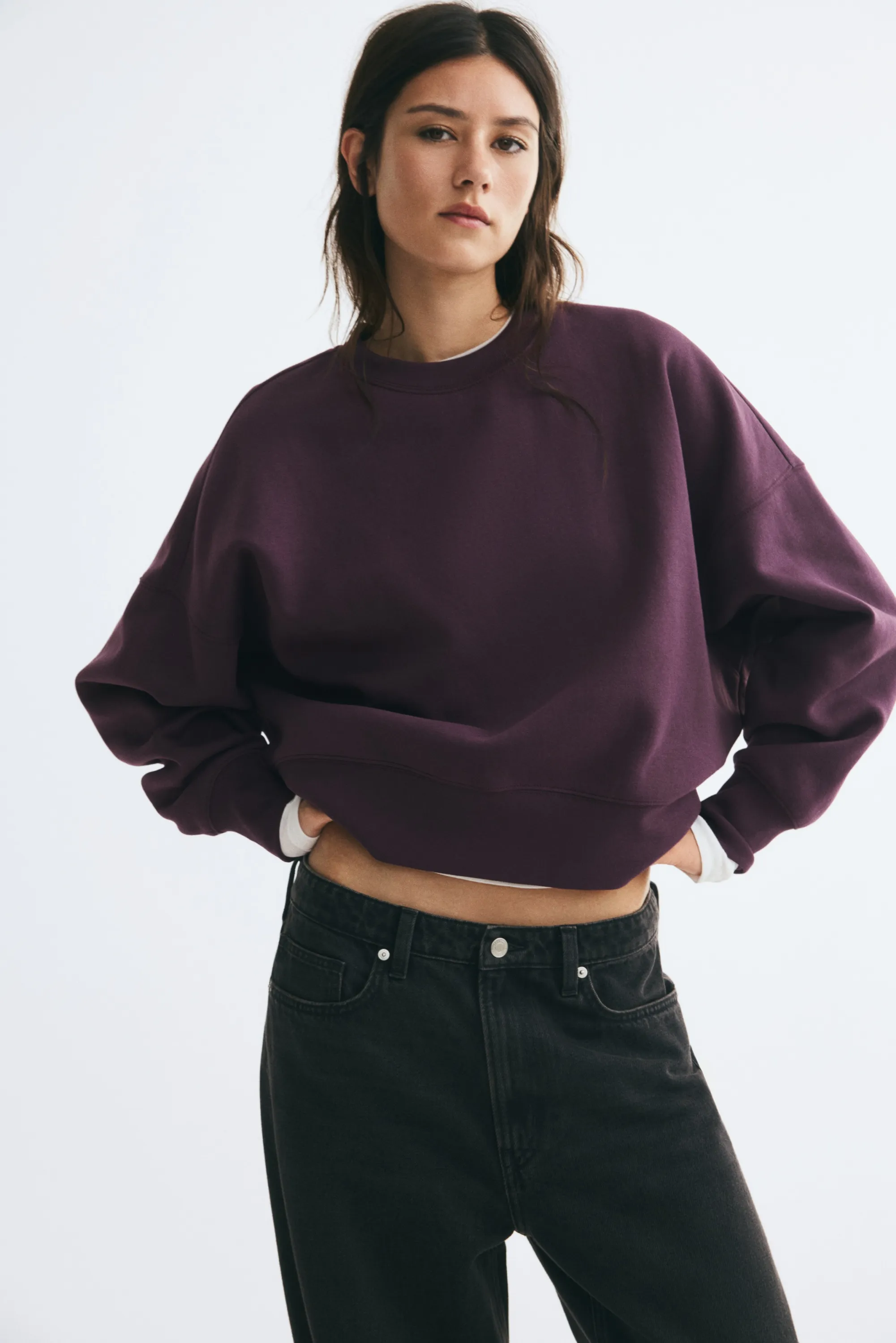 Sweat oversize - Violet foncé