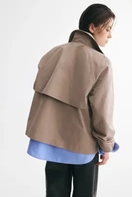 Trench-coat court avec ceinture à nouer - Taupe — photo 3