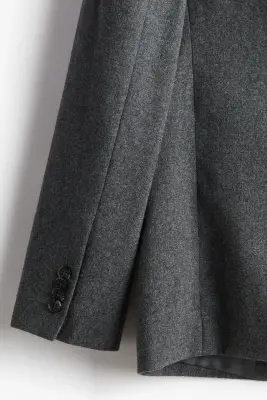 Veste Regular Fit en laine mélangée - Gris foncé chiné — photo 2