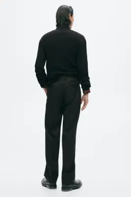 Pantalon chic Regular Fit en laine mélangée - Noir — photo 3