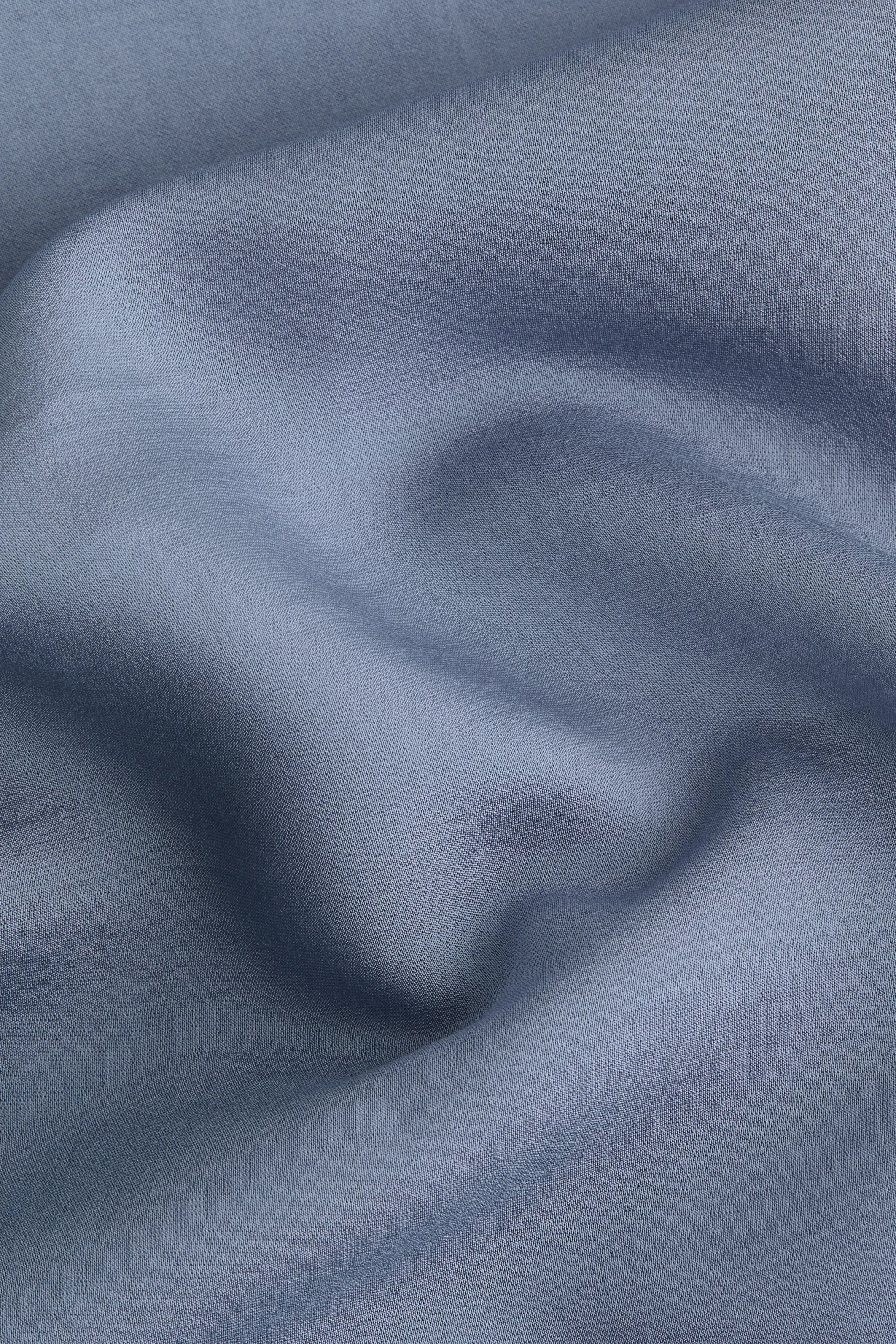 Foulard triangulaire avec dentelle - Bleu ancien