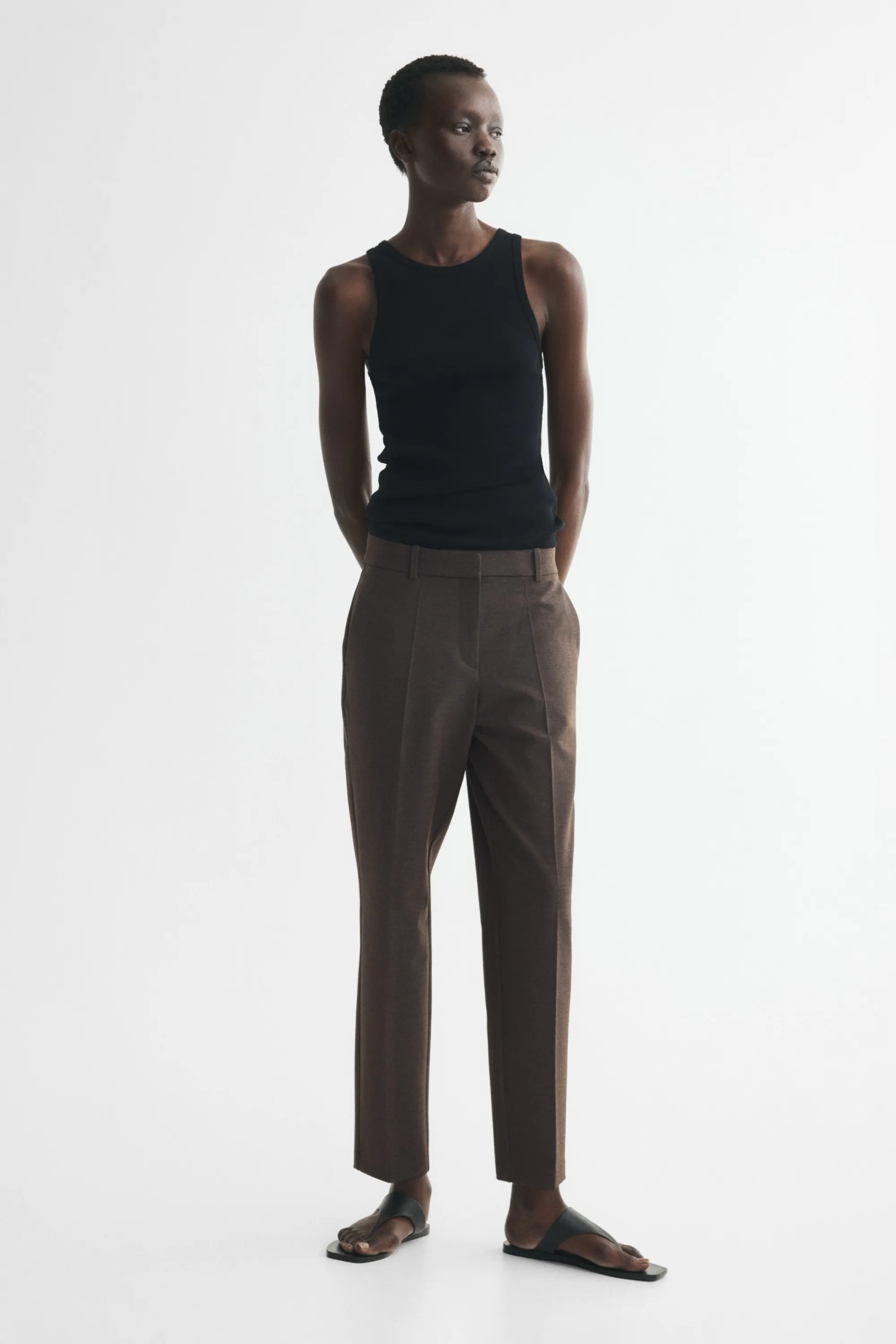 Pantalon cigarette - Taupe foncé