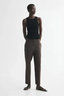 Pantalon cigarette - Taupe foncé — photo 1