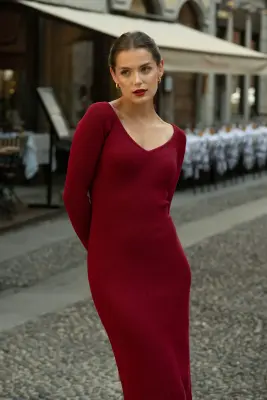 Vanessa Knit Dress - Red — photo 2