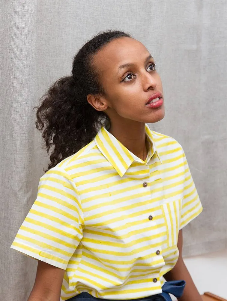 Chemise Penelope yellow stripes – Mamamushi Studio