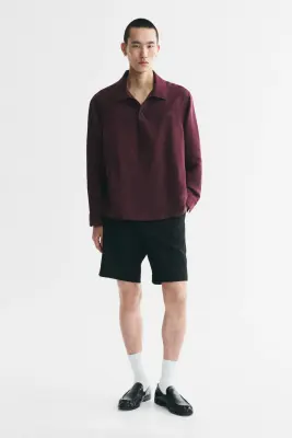 Chemise popover Relaxed Fit - Bordeaux — photo 2
