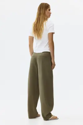Pantalon barrel en viscose mélangée - Vert kaki — photo 3