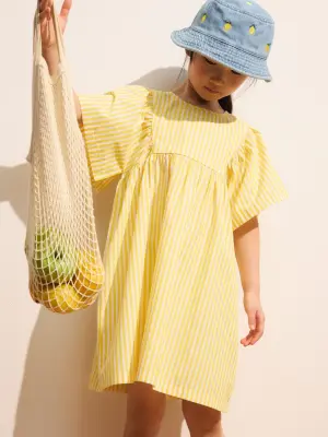 Bob brodé - Bleu/Citrons — photo 1